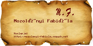 Mozolányi Fabióla névjegykártya